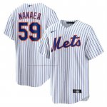Camiseta Beisbol Hombre New York Mets Sean Manaea Primera Replica Blanco Camiseta Beisbol Hombre New York Mets Sean Manaea Primera Replica Blanco