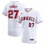 Camiseta Beisbol Hombre Los Angeles Angels Mike Trout Primera Elite Blanco