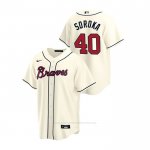 Camiseta Beisbol Hombre Atlanta Braves Mike Soroka 2020 Replica Alterno Crema Camiseta Beisbol Hombre Atlanta Braves Mike Soroka 2020 Replica Alterno Crema