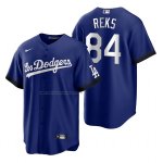Camiseta Beisbol Hombre Los Angeles Dodgers Zach Reks 2021 City Connect Replica Azul Camiseta Beisbol Hombre Los Angeles Dodgers Zach Reks 2021 City Connect Replica Azul