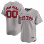 Camiseta Beisbol Hombre Boston Red Sox Segunda Limited Personalizada Gris