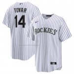 Camiseta Beisbol Hombre Colorado Rockies Ezequiel Tovar Replica Blanco Camiseta Beisbol Hombre Colorado Rockies Ezequiel Tovar Replica Blanco