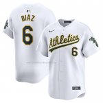 Camiseta Beisbol Hombre Oakland Athletics Jordan Diaz Primera Limited Blanco