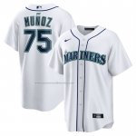 Camiseta Beisbol Hombre Seattle Mariners Andres Munoz Primera Replica Blanco Camiseta Beisbol Hombre Seattle Mariners Andres Munoz Primera Replica Blanco