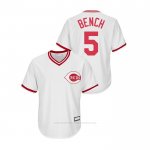 Camiseta Beisbol Hombre Cincinnati Reds Johnny Bench Cooperstown Collection Replica Primera Blanco Camiseta Beisbol Hombre Cincinnati Reds Johnny Bench Cooperstown Collection Replica Primera Blanco