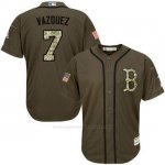 Camiseta Beisbol Hombre Boston Red Sox 7 Christian Vazquez Verde Salute To Service Camiseta Beisbol Hombre Boston Red Sox 7 Christian Vazquez Verde Salute To Service
