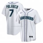Camiseta Beisbol Hombre Seattle Mariners Jorge Polanco Primera Replica Blanco Camiseta Beisbol Hombre Seattle Mariners Jorge Polanco Primera Replica Blanco