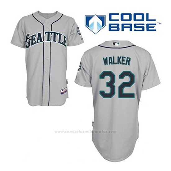 Camiseta Beisbol Hombre Seattle Mariners Taijuan Walker 32 Gris Cool Base